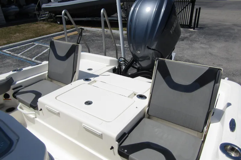 Slide: The Image of 2022 Skeeter SX2550 Fish boat with seating and Yamaha outboard motor. - 28