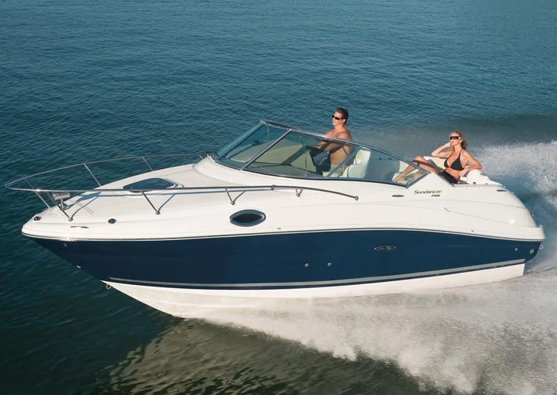 Slide: The Image of Manufacturer Provided Image: 2012 Sea Ray 240 Sundancer cruising on open water. - 35