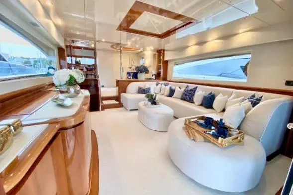 Slide: The Image of Luxurious interior of 2003 Gianetti 86 Motoryacht with elegant seating and decor. - 8