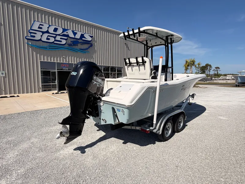 Slide: The Image of 2022 Tidewater 220 LXF boat outside Boats 365 store. - 2