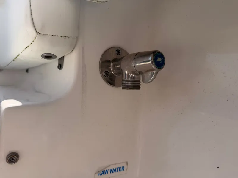 Slide: The Image of Raw water outlet on a 2022 Tidewater 220 LXF boat. - 22