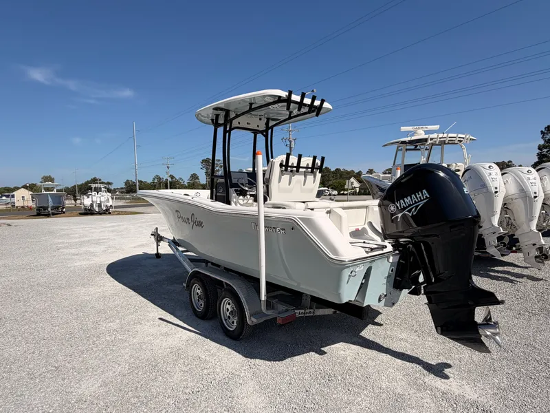 Slide: The Image of 2022 Tidewater 220 LXF boat with Yamaha engine on trailer. - 4