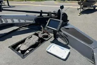 Slide: The Image of 2021 G3 Sportsman 1810 boat with electronic navigation system and trolling motor. - 15