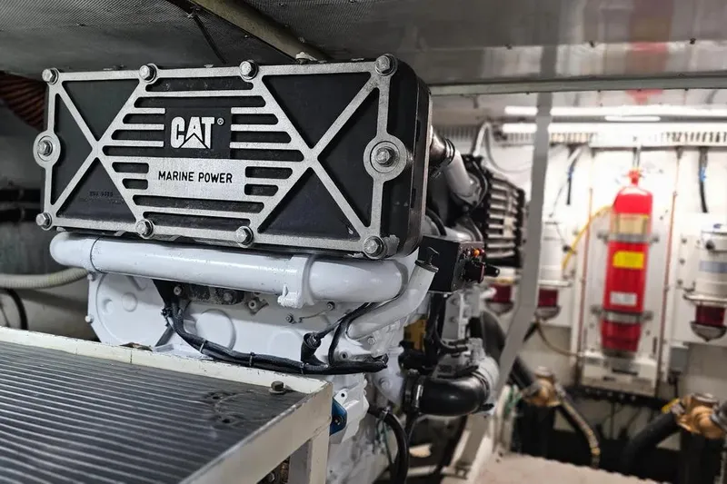 Slide: The Image of Engine room of 2005 Neptunus 56 Flybridge with CAT marine power engine. - 62