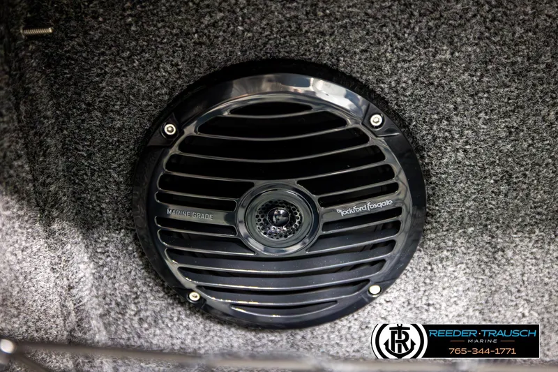 Slide: The Image of Marine-grade speaker in 2026 Lund 1875 Tyee boat, featuring Rockford Fosgate audio system. - 42