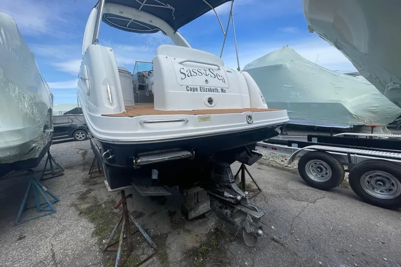 Slide: The Image of 2007 Sea Ray Sundancer 260 boat on stands, Cape Elizabeth, Maine. - 5