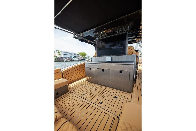 Slide: The Image of Luxurious interior of 2026 Midnight Express 52 Vitesse yacht with sleek design and modern amenities. - 65