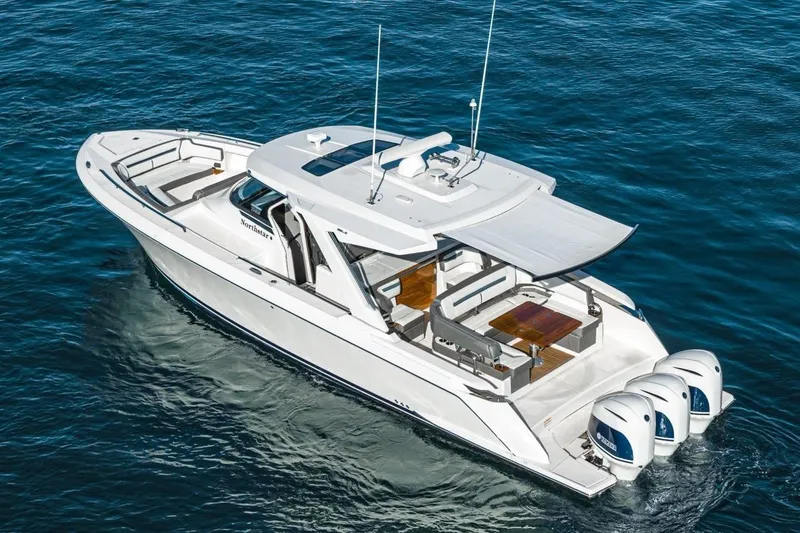 Slide: The Image of 2019 Tiara Yachts 38 LS on open water. - 10