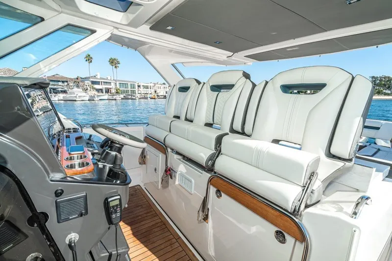 Slide: The Image of Interior of 2019 Tiara Yachts 38 LS with luxurious seating. - 24