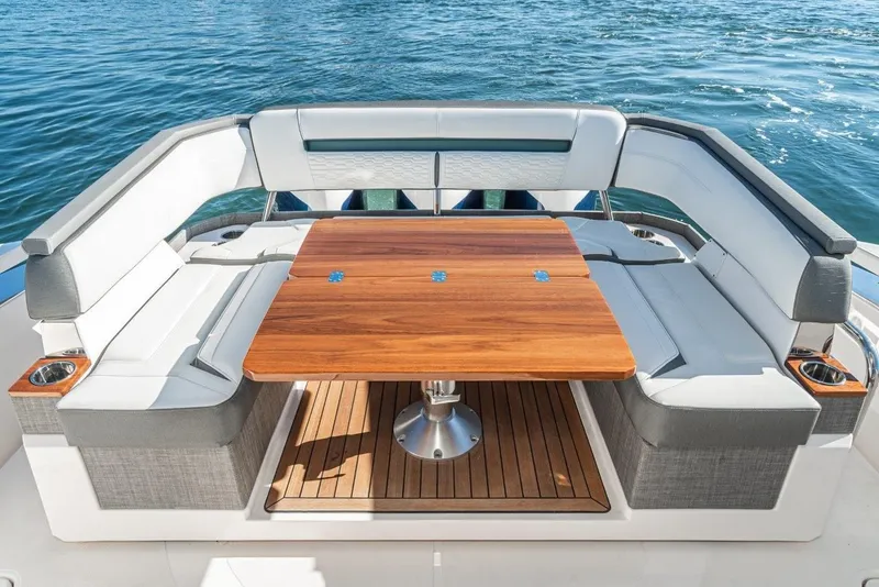 Slide: The Image of Luxurious seating area on a 2019 Tiara Yachts 38 LS. - 34