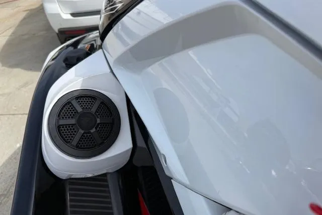 Slide: The Image of 2021 Yamaha WaveRunner VX Deluxe with speaker detail, showcasing sleek design. - 10