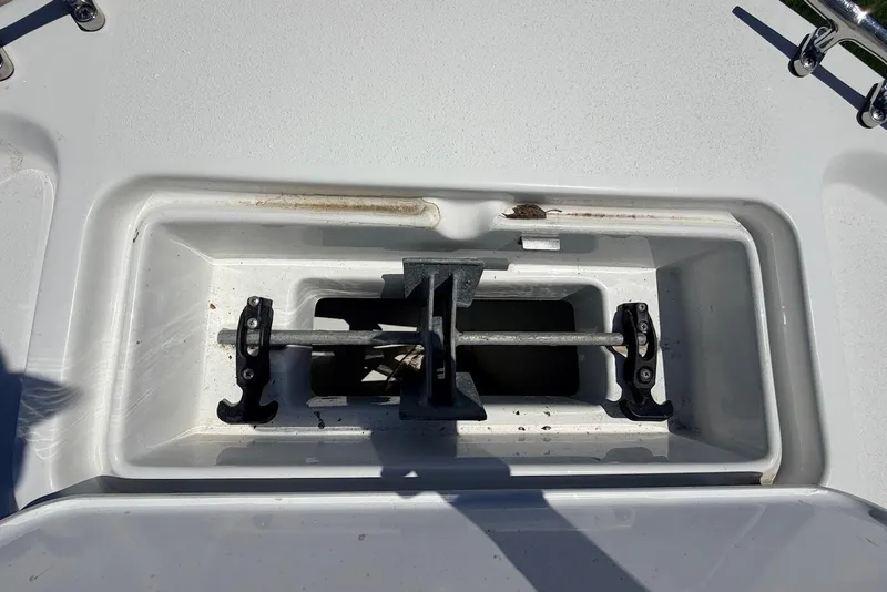 Slide: The Image of Anchor storage compartment on 2022 Parker 1801 Center Console boat. - 11