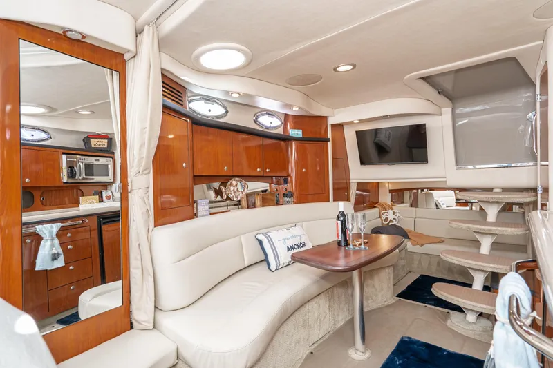 Slide: The Image of Luxurious 2007 Sea Ray 340 Sundancer yacht interior with elegant seating and modern amenities. - 37