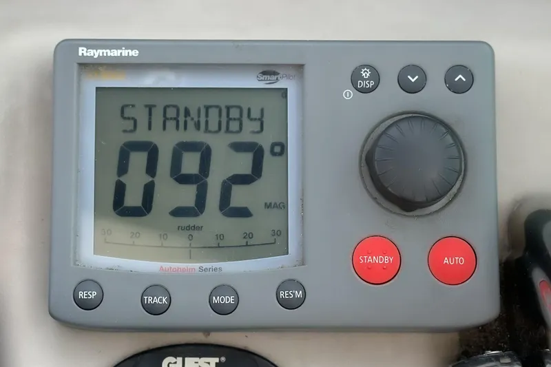 Slide: The Image of Raymarine autopilot control panel on 2007 Sea Ray 340 Sundancer boat. - 57