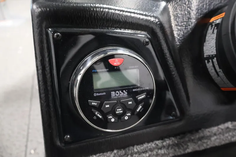 Slide: The Image of Audio system control panel on 2025 Crestliner 1950 Fish Hawk WT boat dashboard. - 26