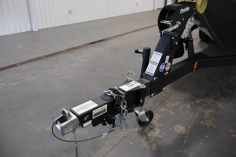 Slide: The Image of Trailer hitch of 2025 Crestliner 1950 Fish Hawk WT in a garage setting. - 42