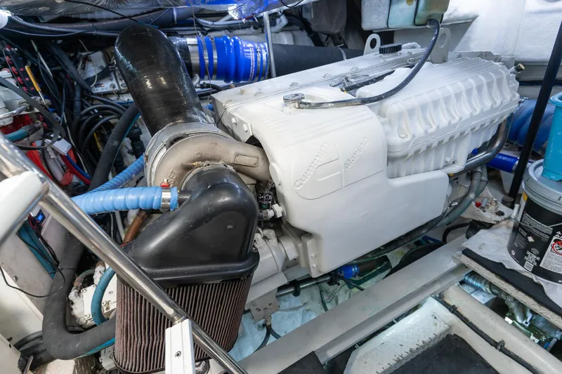 Slide: The Image of Engine room of a 2005 Formula 48 Yacht with Cummins Marine engine. - 38