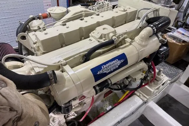 Slide: The Image of 1995 Symbol Pilothouse engine with Diamond Performance Systems label, showcasing marine engineering. - 47