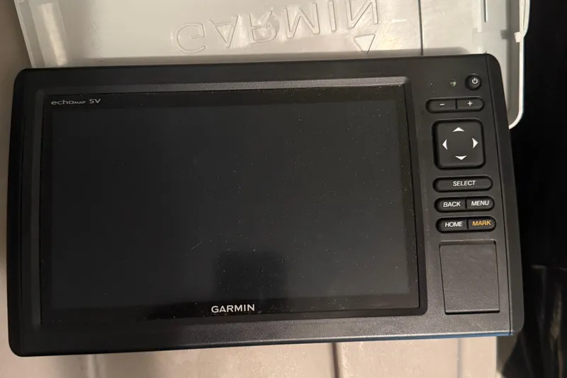 Slide: The Image of Garmin EchoMap SV marine GPS device on a 2003 Bayliner 2655 Ciera boat. - 22