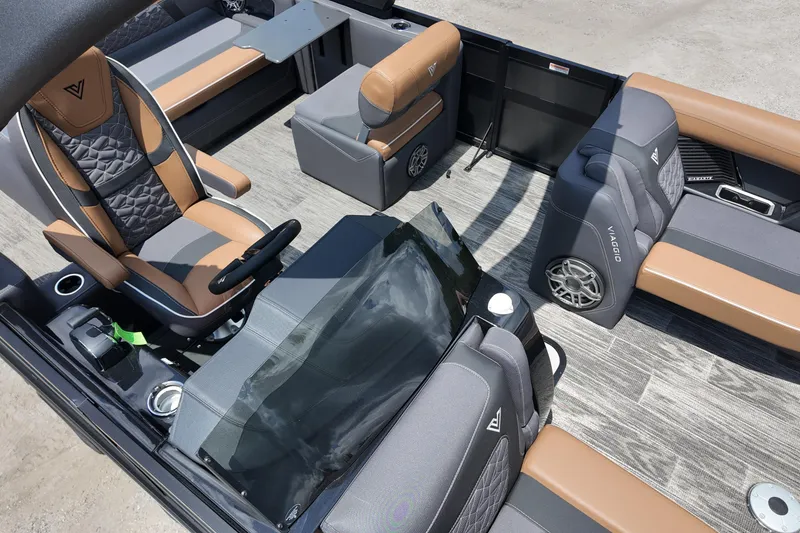 Slide: The Image of Luxurious interior of 2026 Viaggio Diamante 24 S boat with stylish seating and modern design. - 10