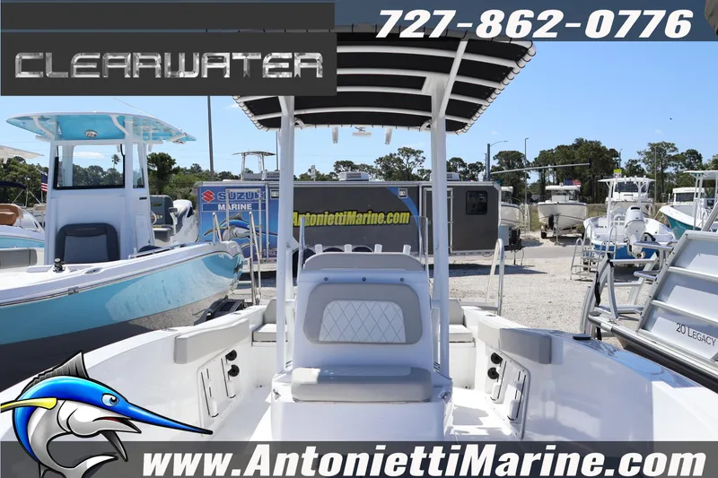 Slide: The Image of 2026 Clearwater 2000 Center Console boat at Antonietti Marine dealership. - 7