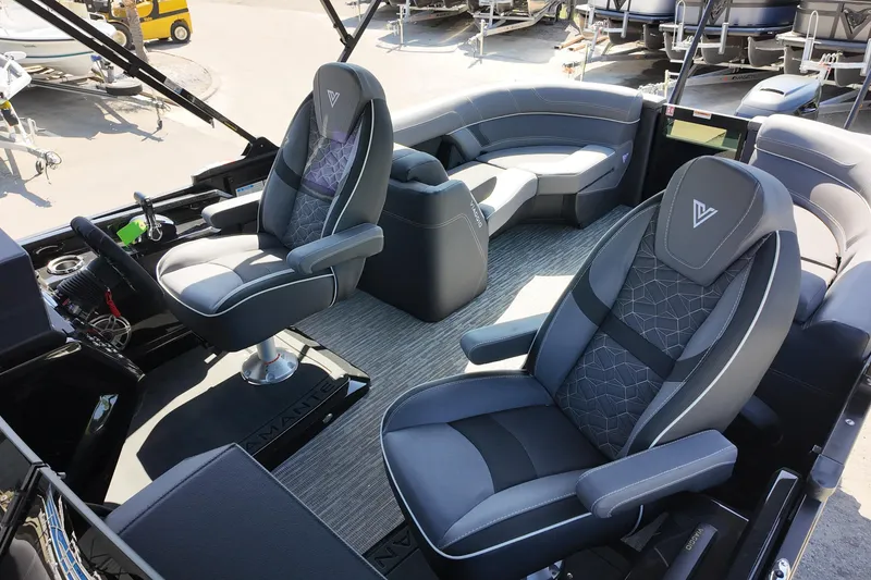 Slide: The Image of Luxurious interior of 2026 Viaggio Diamante 22UW boat with plush seating and modern design. - 10