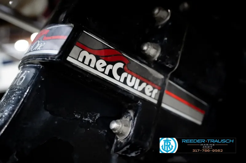 Slide: The Image of Close-up of MerCruiser engine part on 1986 Regal Sebring 195 boat. - 47