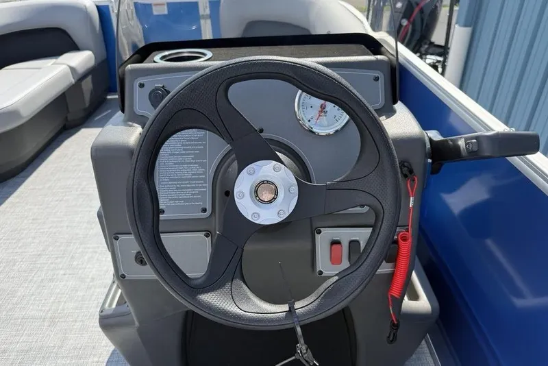 Slide: The Image of Steering console of 2026 Sun Tracker Party Barge 16 DLX pontoon boat. - 9