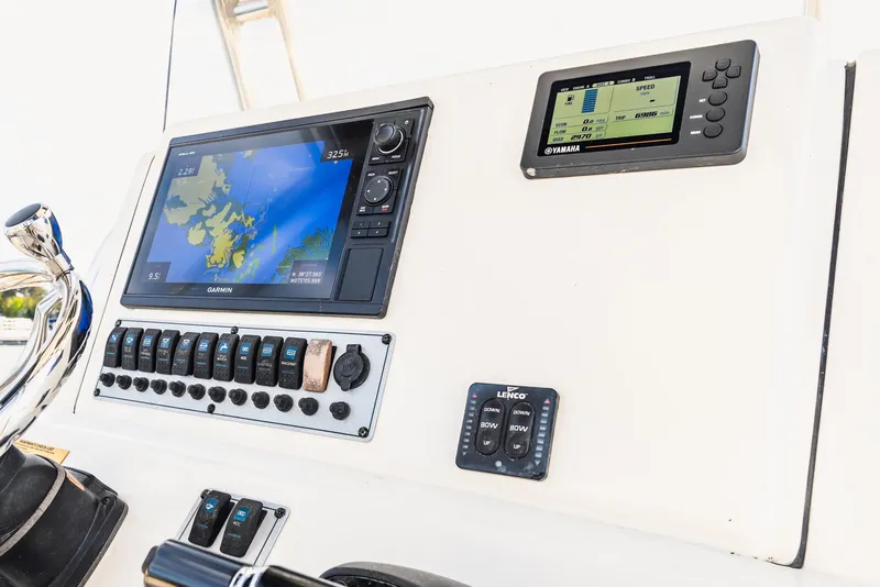 Slide: The Image of Dashboard of a 2018 Key West 244 Center Console boat. - 10