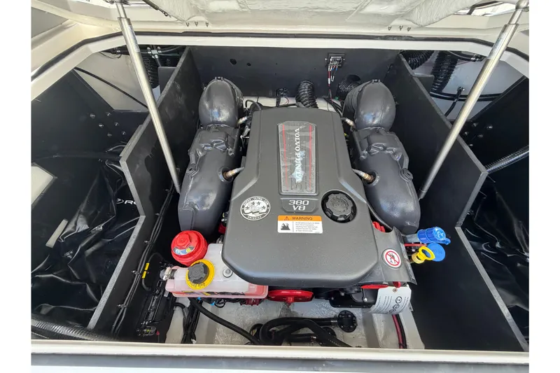 Slide: The Image of Engine compartment of 2026 Regal LS6 Surf boat featuring a Volvo Penta 380 V8 engine. - 5