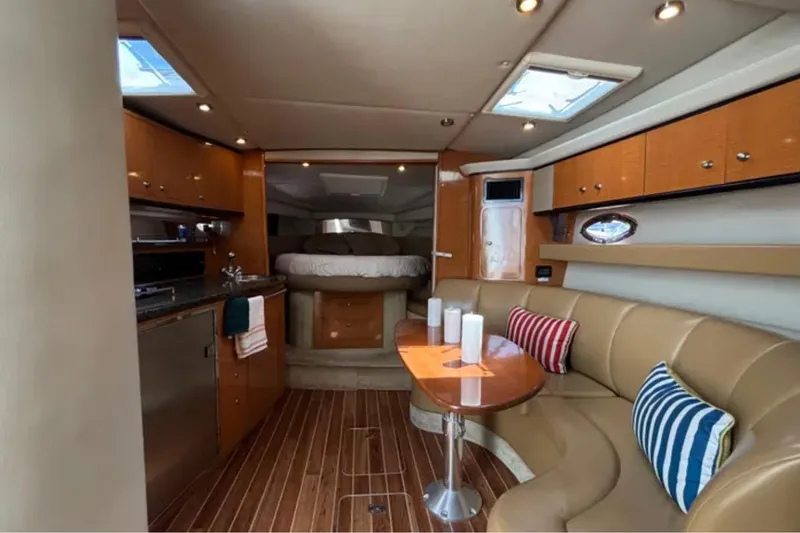 Slide: The Image of Luxurious interior of 2007 Chaparral Signature 350 yacht with cozy seating and modern amenities. - 6