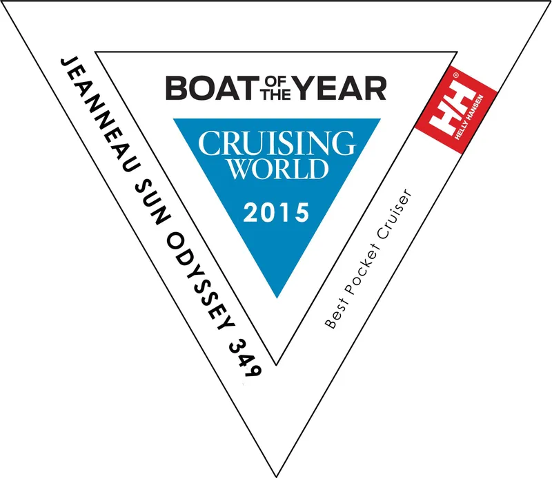 Slide: The Image of Jeanneau Sun Odyssey 349, 2024 model, awarded 2015 Cruising World Boat of the Year. - 72