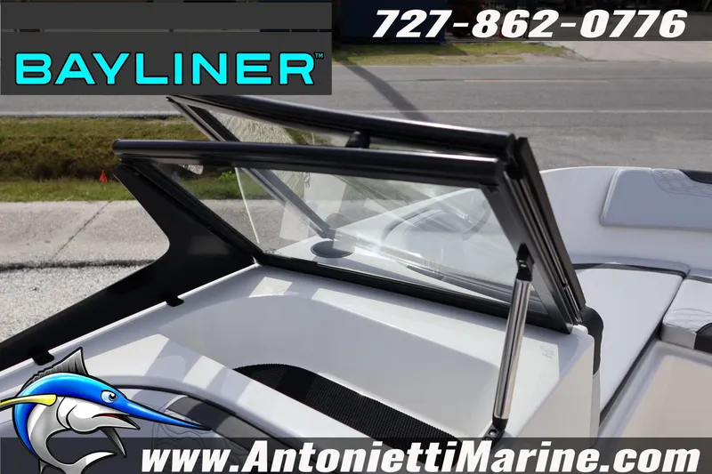 Slide: The Image of 2026 Bayliner Element M17 boat with open windshield, displayed by Antonietti Marine. - 13