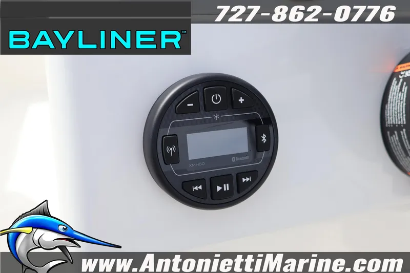 Slide: The Image of Control panel of 2026 Bayliner Element M17 boat with Bluetooth functionality. - 15
