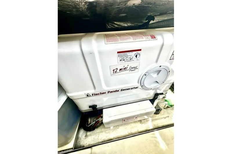 Slide: The Image of Fischer Panda generator in 2018 Galeon 420 Fly yacht engine room. - 13