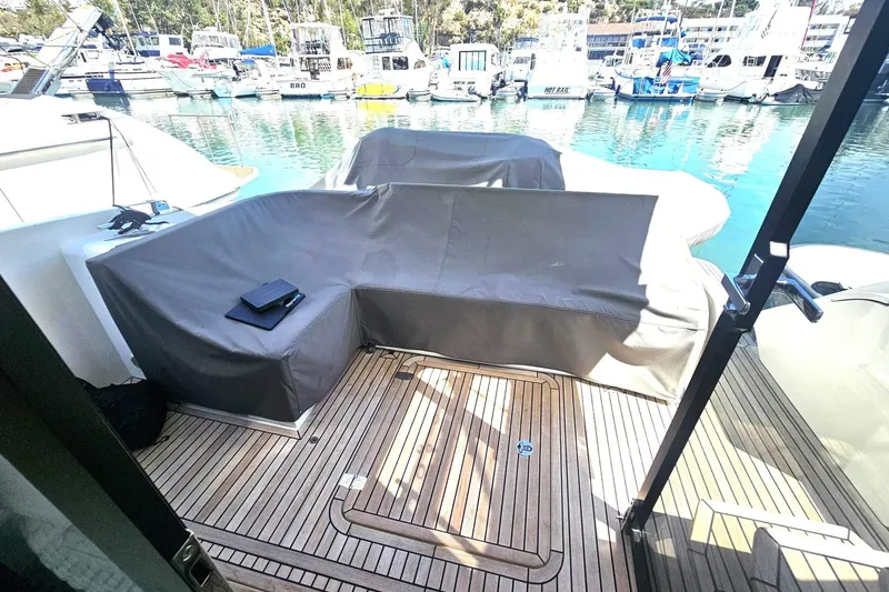Slide: The Image of Engine compartment of a 2018 Galeon 420 Fly yacht with Volvo Penta engine. - 19