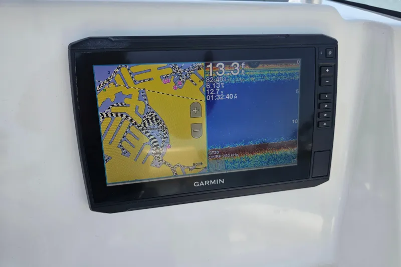 Slide: The Image of Garmin marine GPS display on 2005 Mako 212 Center Console boat. - 20