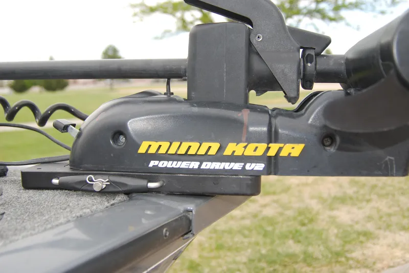 Slide: The Image of Minn Kota Power Drive V2 motor on 2015 Tracker Pro Guide V-16 SC boat. - 3
