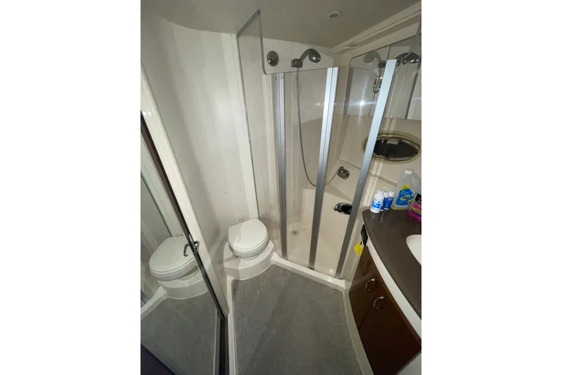 Slide: The Image of Bathroom interior of 2007 Carver 360 Mariner yacht with shower and toilet. - 11