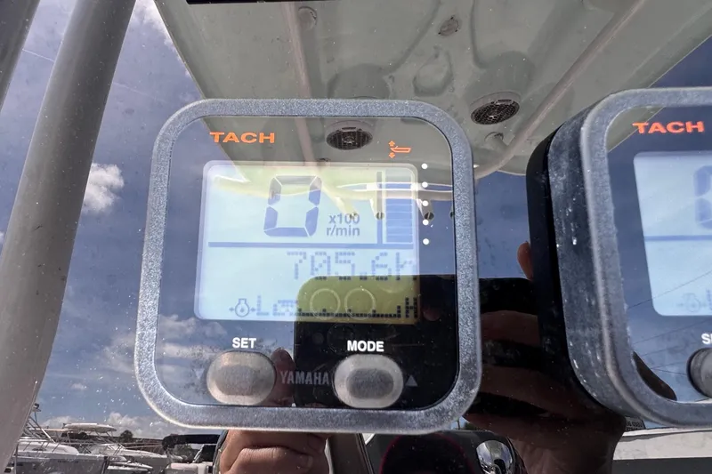 Slide: The Image of Tachometer display on a 2014 Tidewater 250 CC Adventure boat, showing engine RPM. - 14