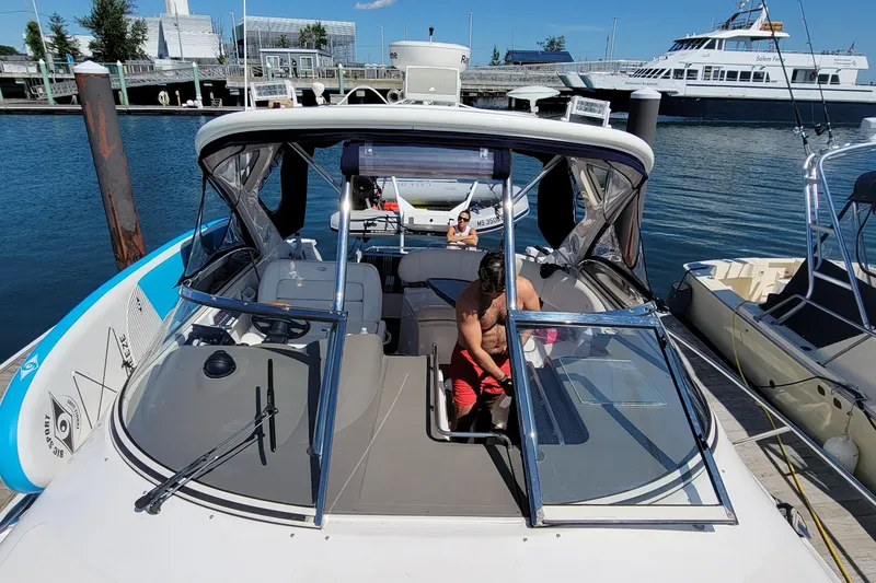 Slide: The Image of 2007 Regal Commodore 3760 IB docked, featuring spacious deck and modern design. - 7