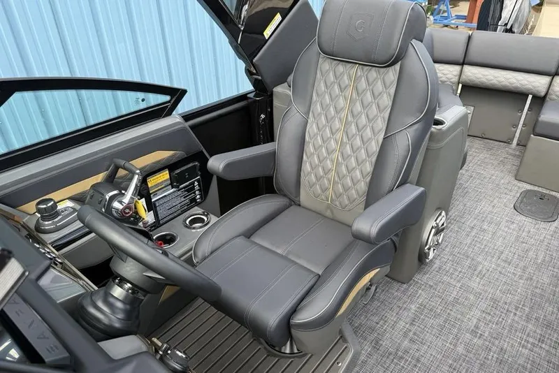 Slide: The Image of Luxurious interior of 2026 Godfrey Sanpan 2700 ULW Twin boat with plush seating. - 18