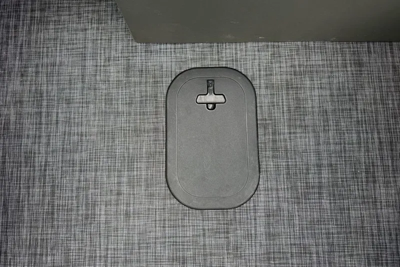 Slide: The Image of Floor hatch on 2026 Godfrey Sanpan 2700 ULW Twin boat, textured surface. - 40