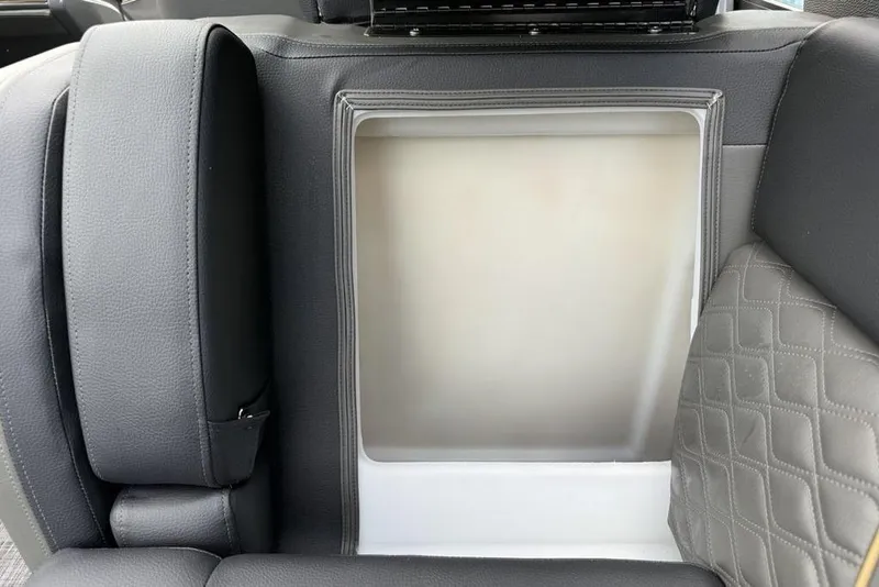 Slide: The Image of 2026 Godfrey Sanpan 2700 ULW Twin interior seating with storage compartment. - 46