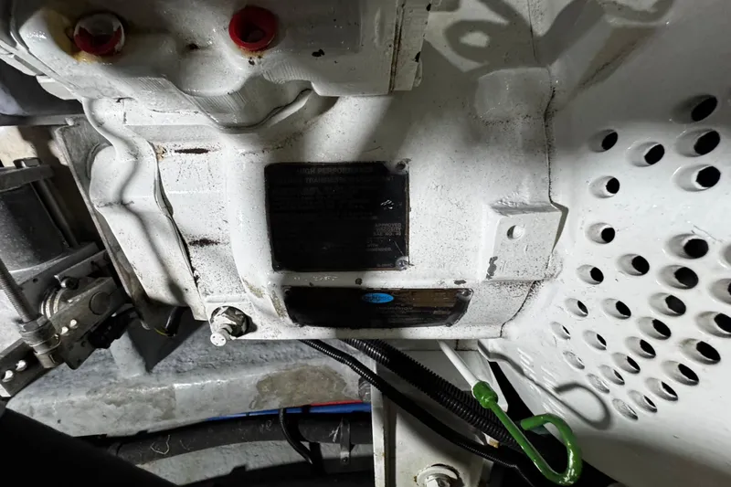 Slide: The Image of Engine compartment of a 1999 Sea Ray 480 Sedan Bridge boat. - 40