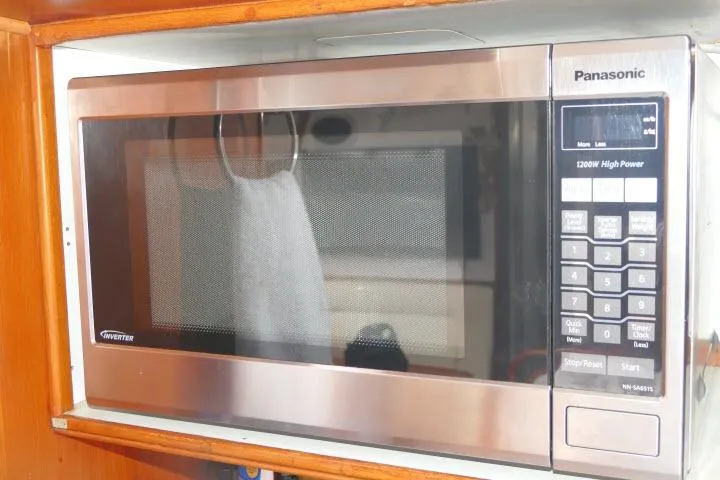 Slide: The Image of Panasonic microwave in 1986 Tayana 52 Center Cockpit yacht kitchen. - 10