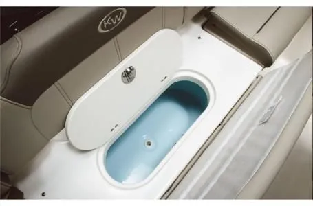 Slide: The Image of Key West 189 FS 2026 boat with open storage compartment. - 11