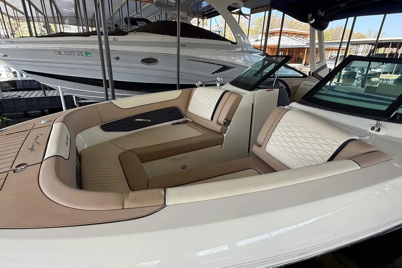 Slide: The Image of 2026 Chris-Craft Sportster 28 boat interior with elegant seating and modern design. - 10