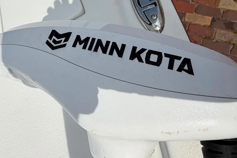 Slide: The Image of Minn Kota motor on 2022 Blazer Bay 2200 boat, close-up view. - 3