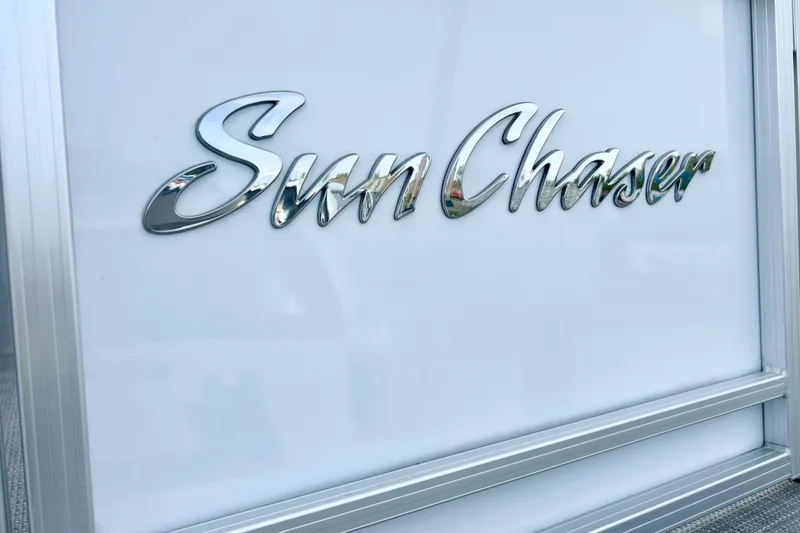 Slide: The Image of Sun Chaser Geneva 2023 logo in shiny chrome on white background. - 3